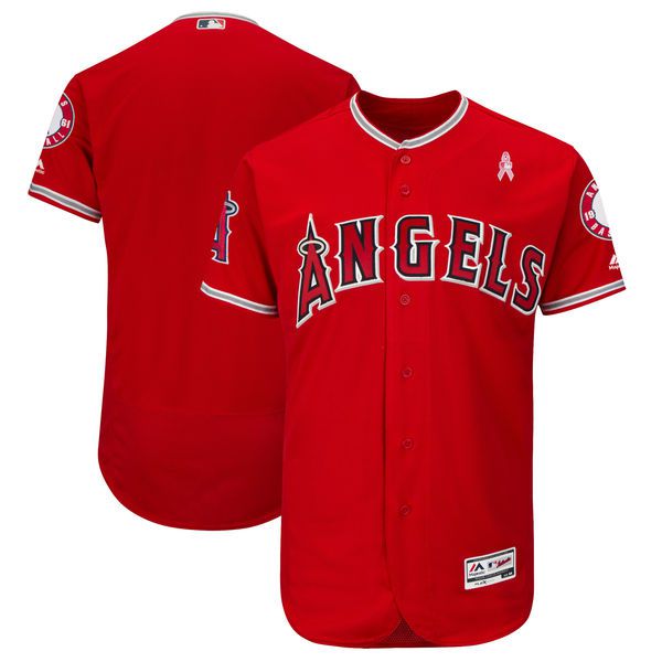 Men Los Angeles Angels Blank Red Mothers Edition MLB Jerseys->customized ncaa jersey->Custom Jersey